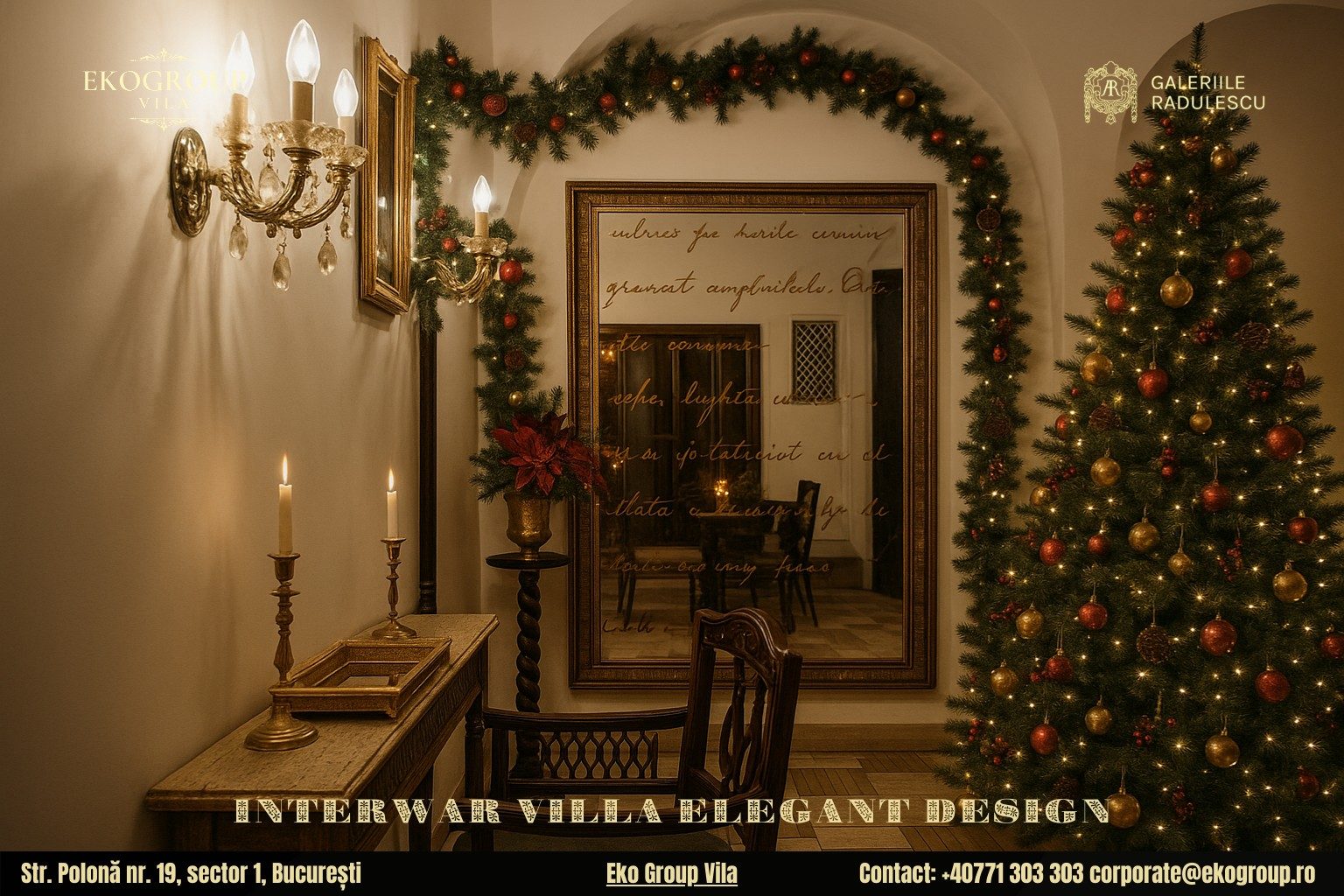 Decoratiuni de Craciun în stil interbelic: eleganța nobiliară redescoperită la Eko Group Vila